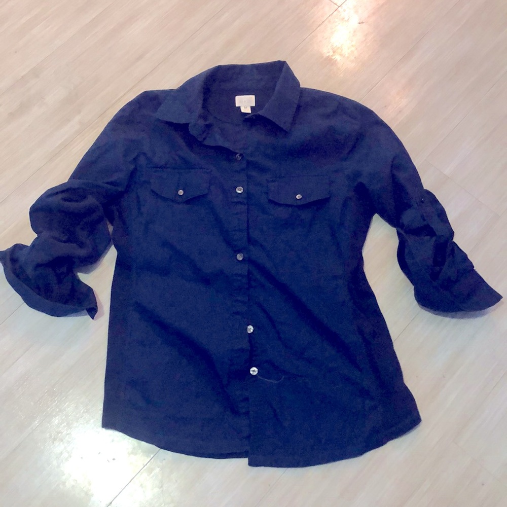 🔵 Converse Navy Blue Button Down